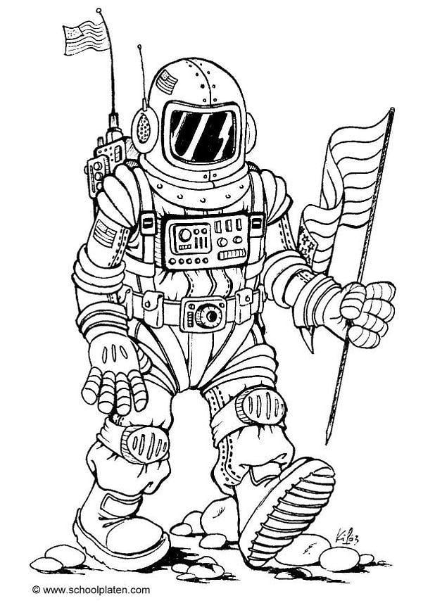Kleurplaat astronaut