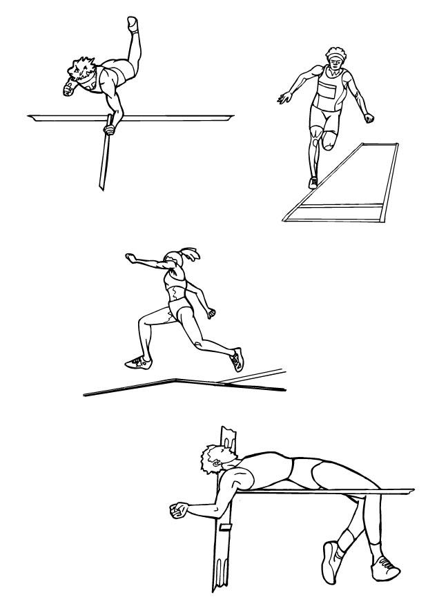 Kleurplaat atletiek - springen