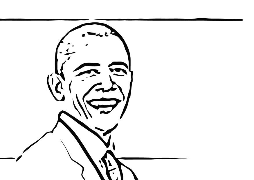 Kleurplaat barack obama