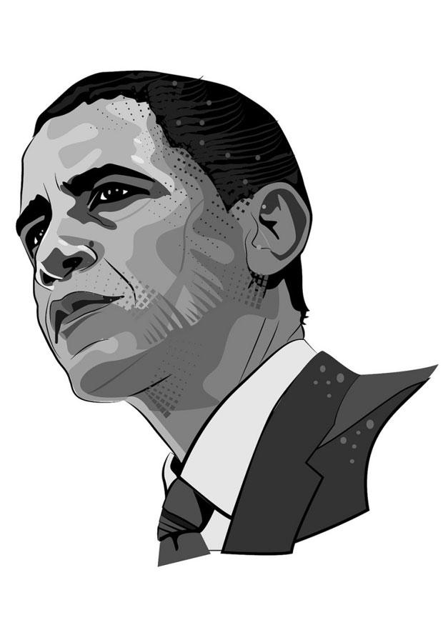Kleurplaat barack obama