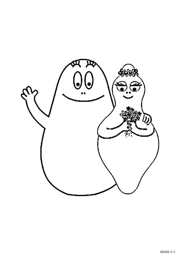 Kleurplaat barbapapa en barbamama