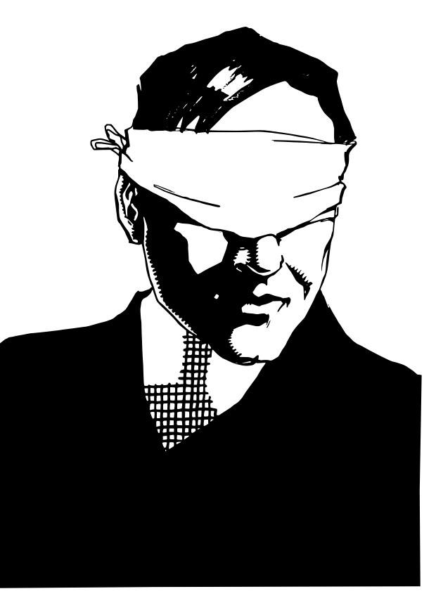 Kleurplaat blinddoek