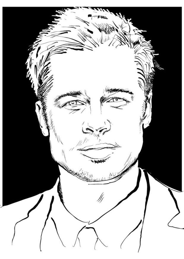 Kleurplaat brad pitt