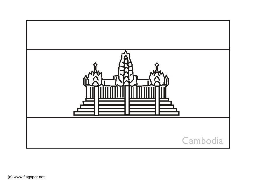 Kleurplaat cambodja
