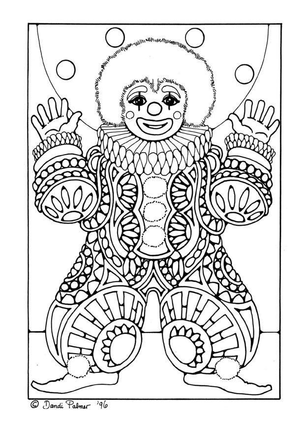 Kleurplaat clown