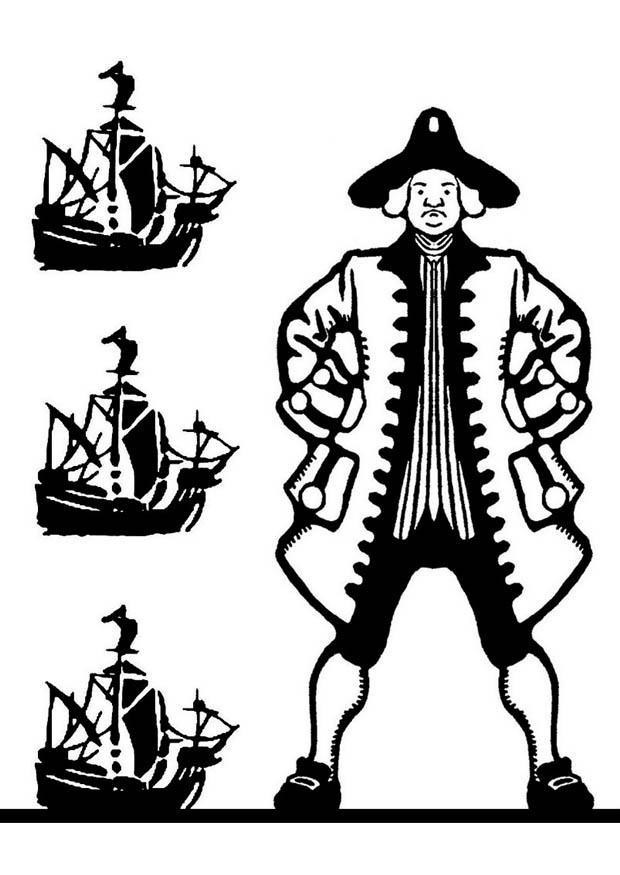 Kleurplaat colombus