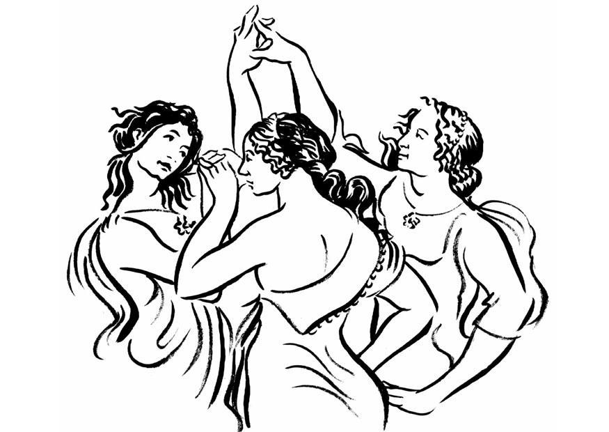 Kleurplaat dansende vrouwen