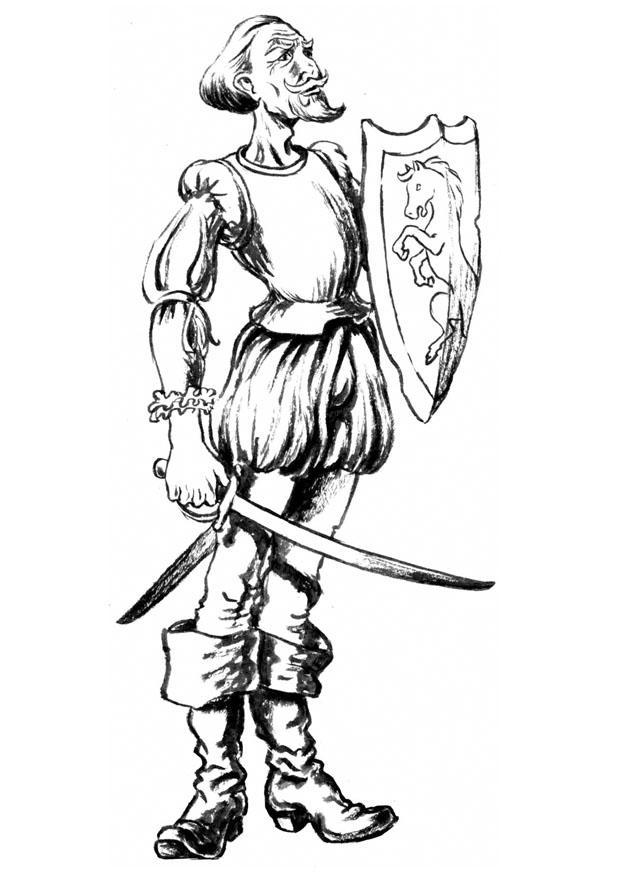 Kleurplaat don quichote