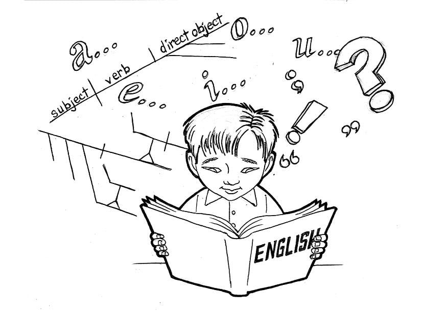Kleurplaat engels studeren