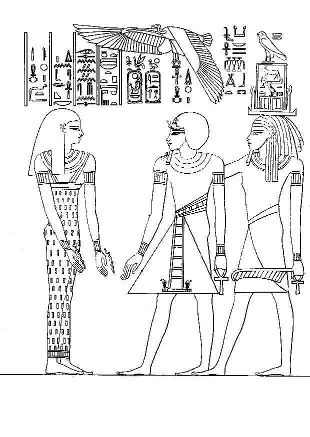 Kleurplaat farao amenophis iii