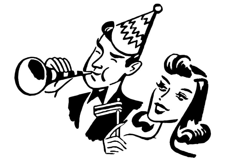 Kleurplaat feest - nieuwjaar