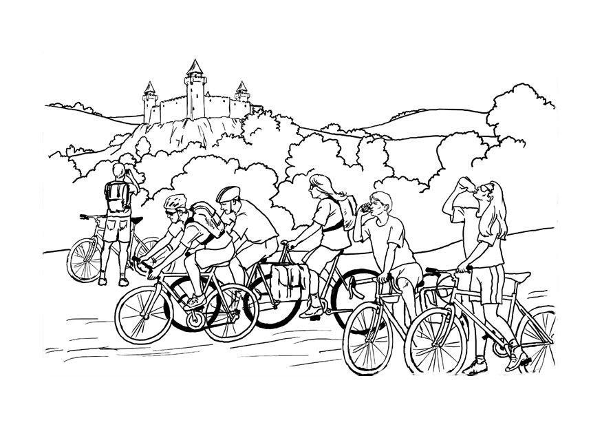 Kleurplaat fietstocht