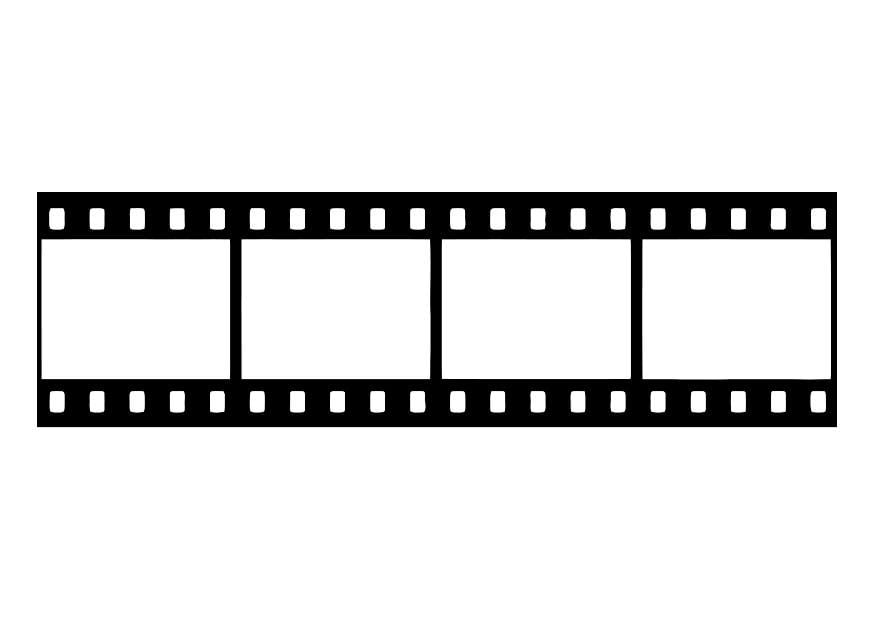 Kleurplaat filmstrip, negatief van film