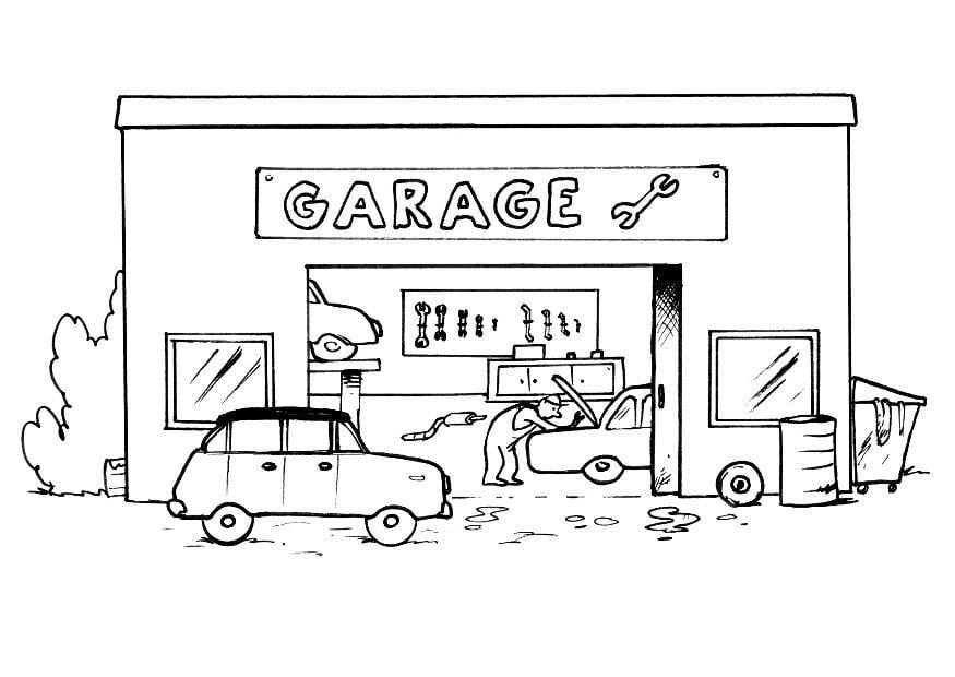 Kleurplaat garage