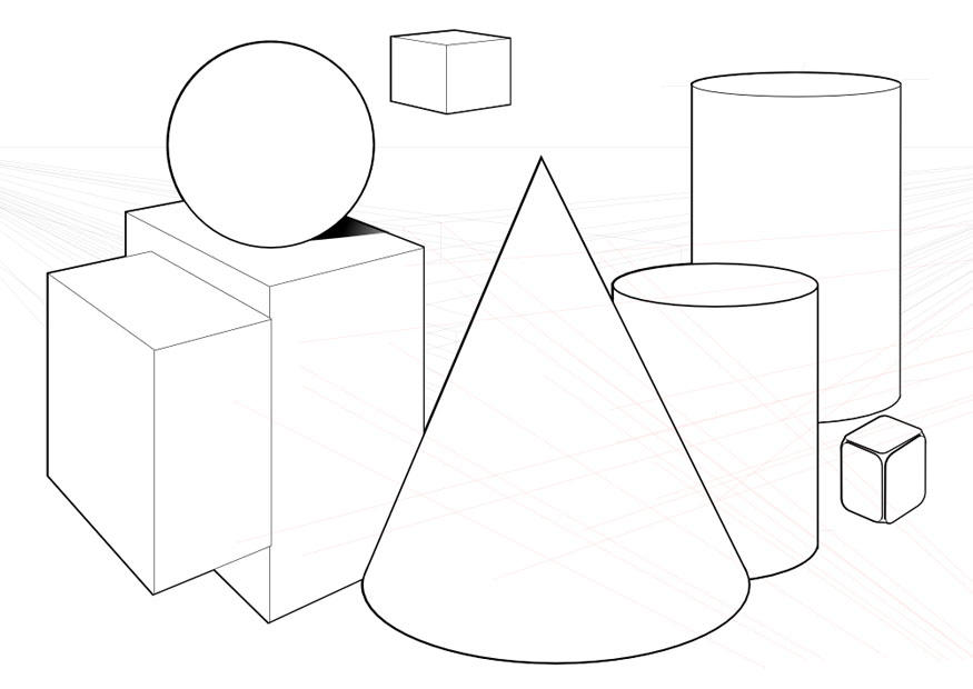 Kleurplaat geometrische vormen