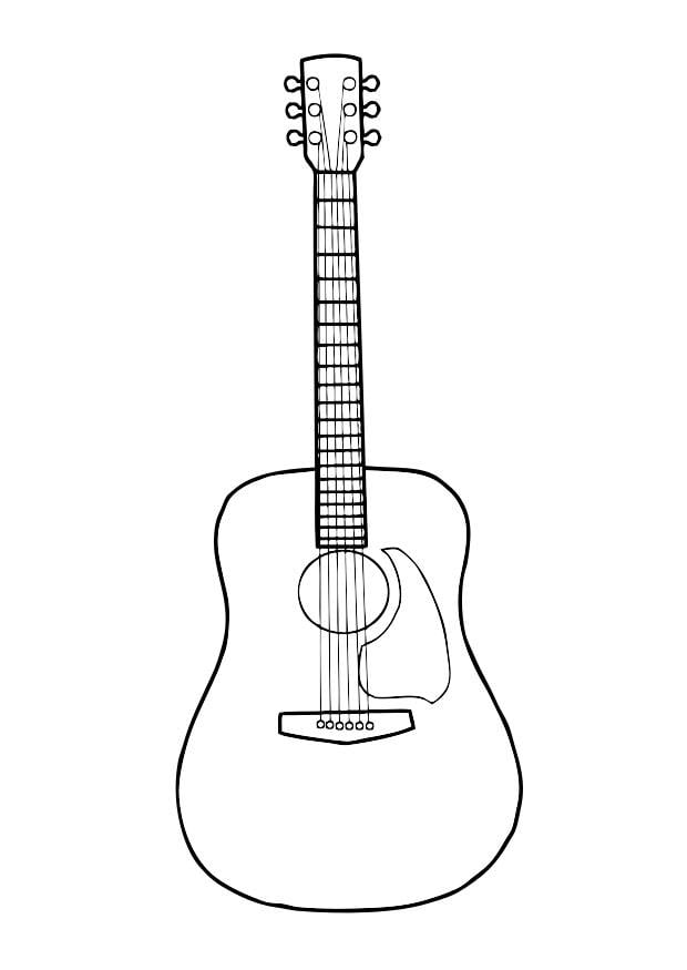 Kleurplaat gitaar