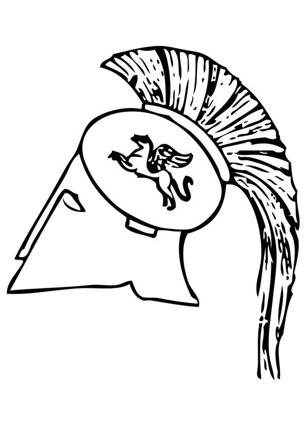 Kleurplaat griekse helm 