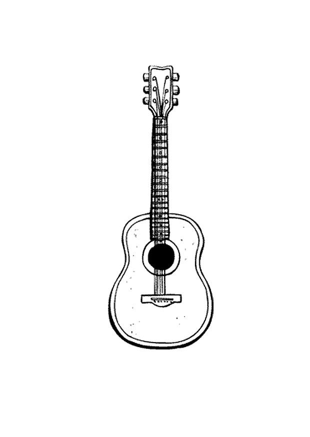 Kleurplaat guitaar