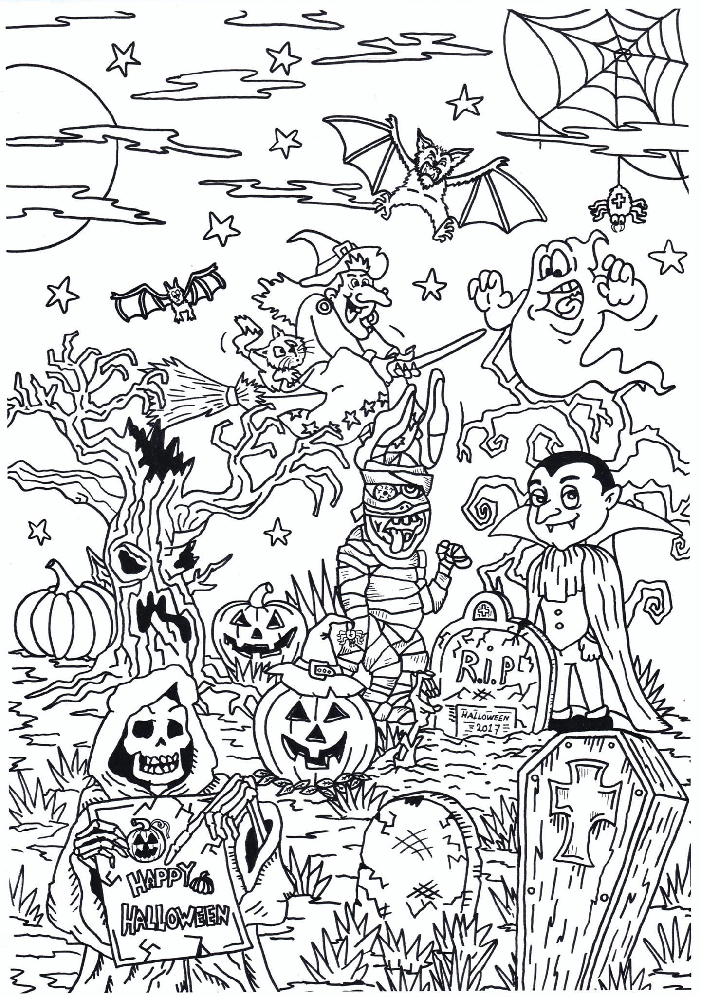 Kleurplaat halloween