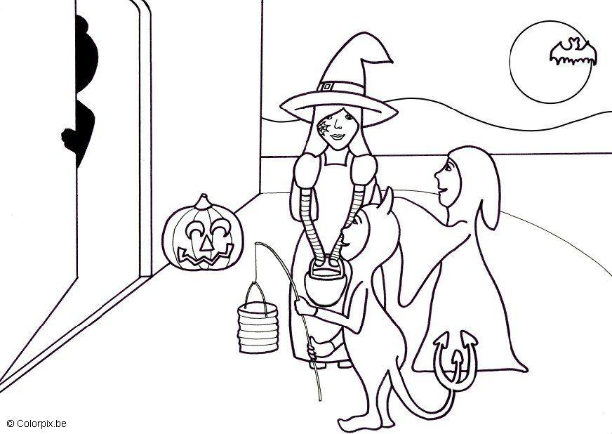 Kleurplaat halloween