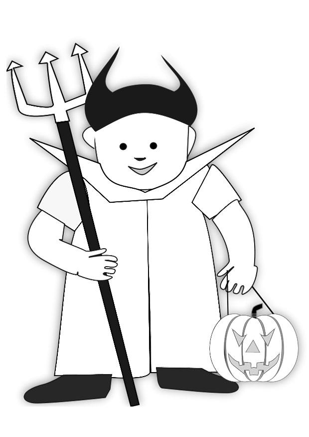 Kleurplaat halloweenpak
