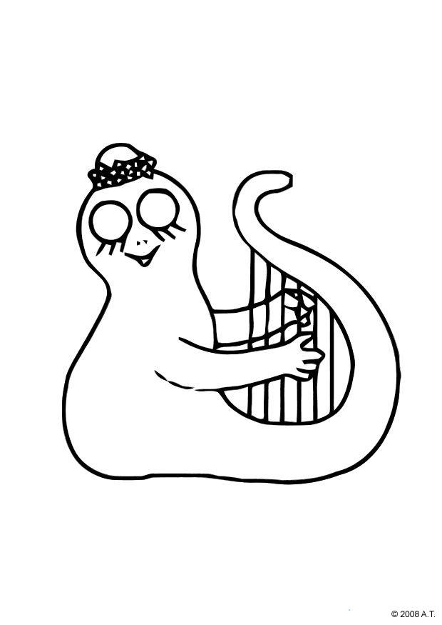 Kleurplaat harp