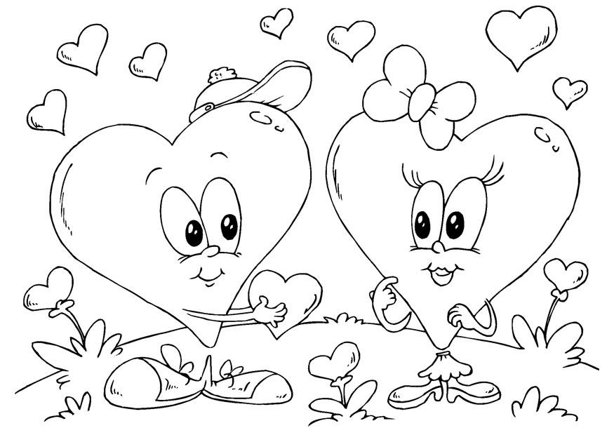 Kleurplaat hartjes valentijn