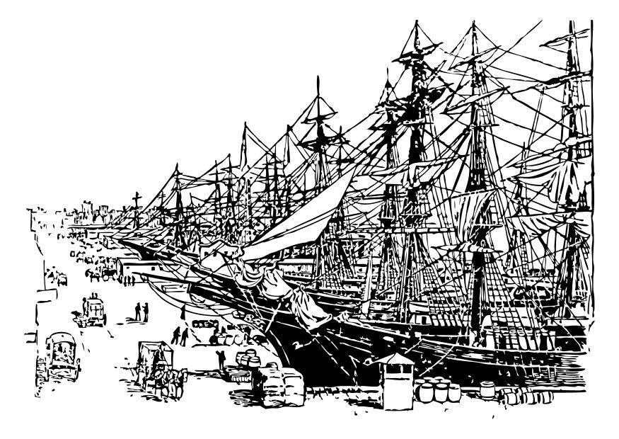 Kleurplaat haven