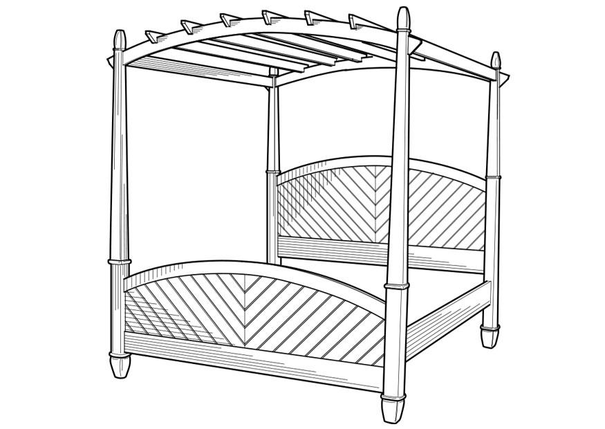 Kleurplaat hemelbed