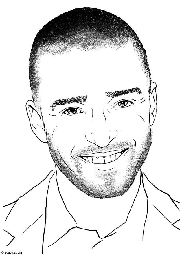 Kleurplaat justin timberlake