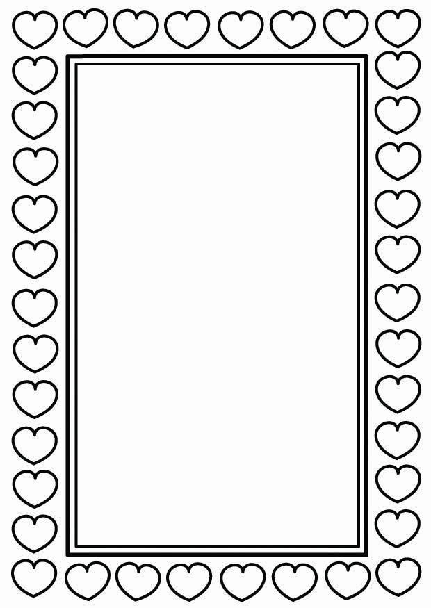 Kleurplaat kader valentijn