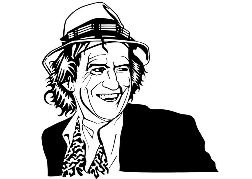 Kleurplaat keith richards