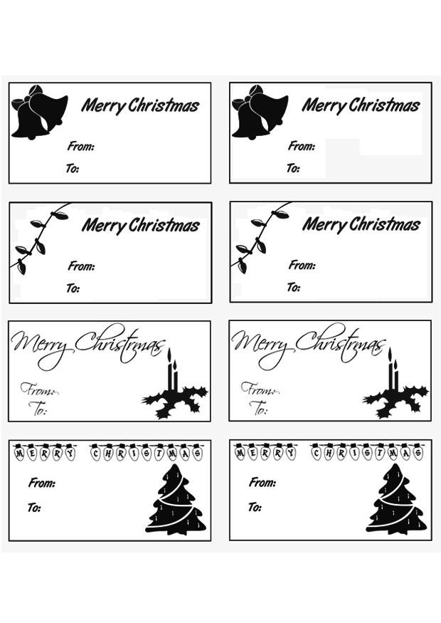 Kleurplaat kerstgeschenk kaartjes 