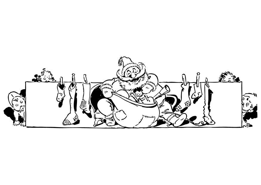 Kleurplaat kerstman