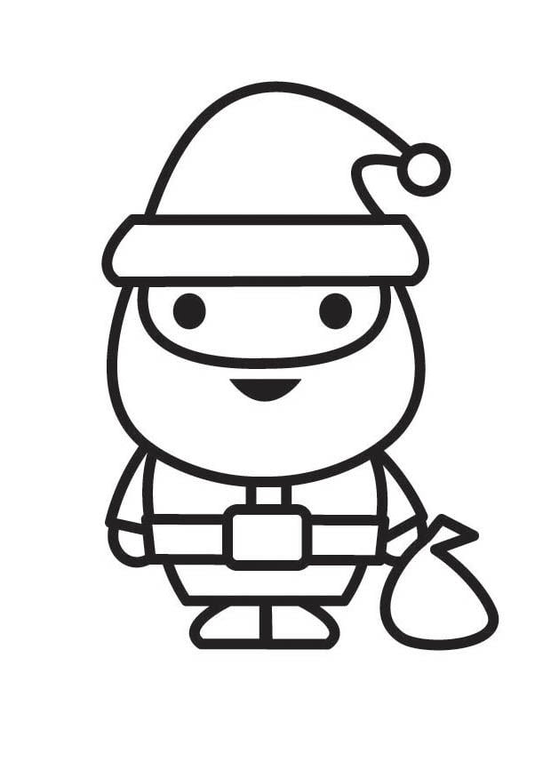 Kleurplaat kerstman