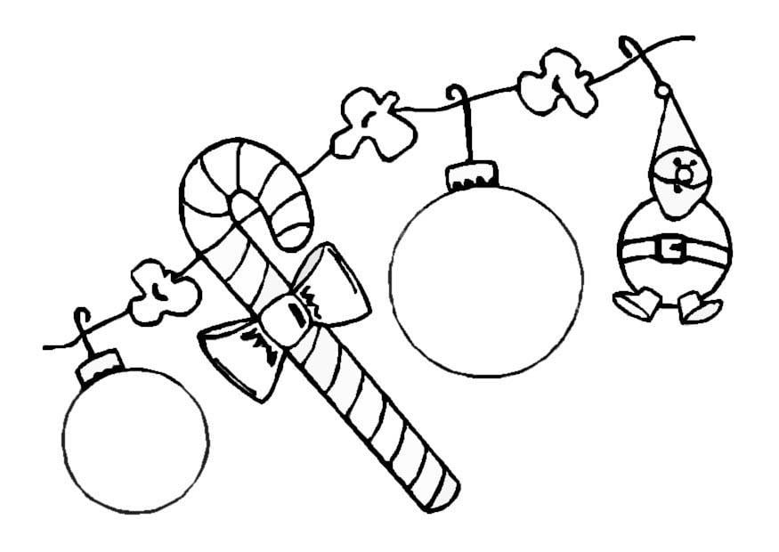 Kleurplaat kerstslinger