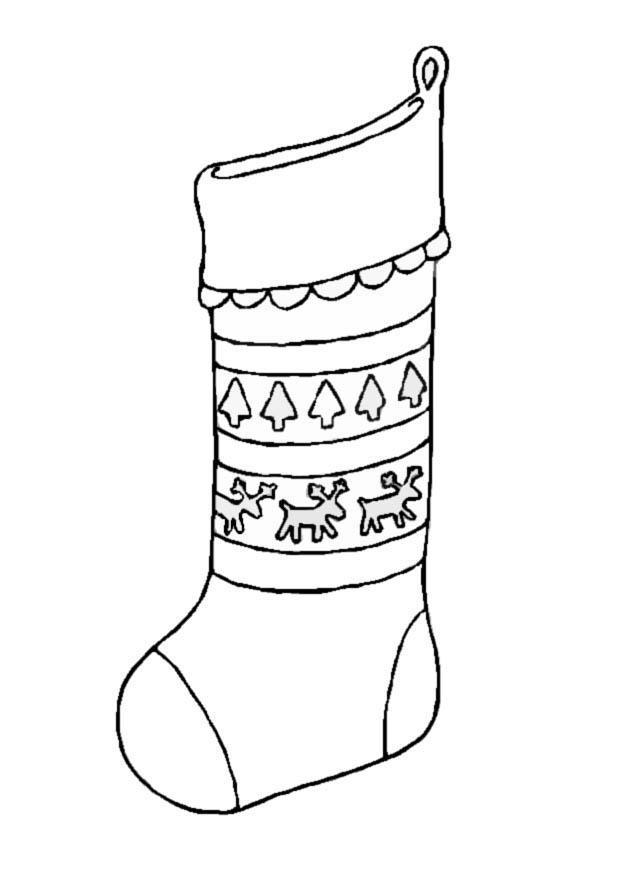 Kleurplaat kerstsok