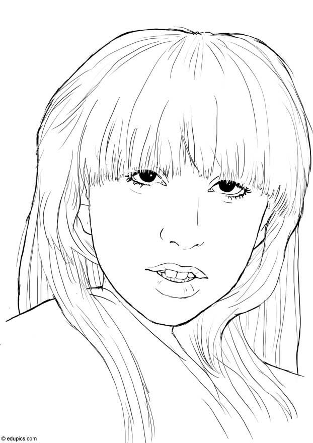 Kleurplaat lady gaga