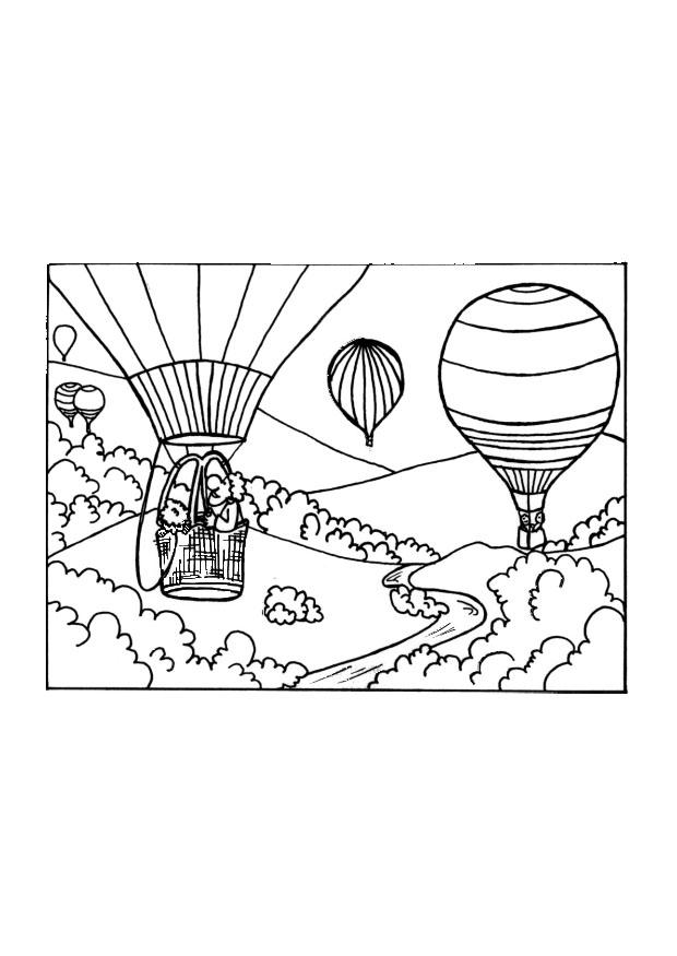Kleurplaat luchtballon