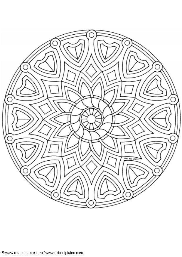 Kleurplaat mandala-1602a