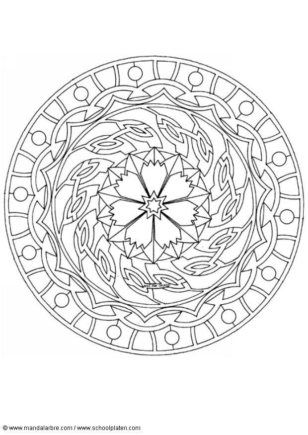 Kleurplaat mandala-1602d