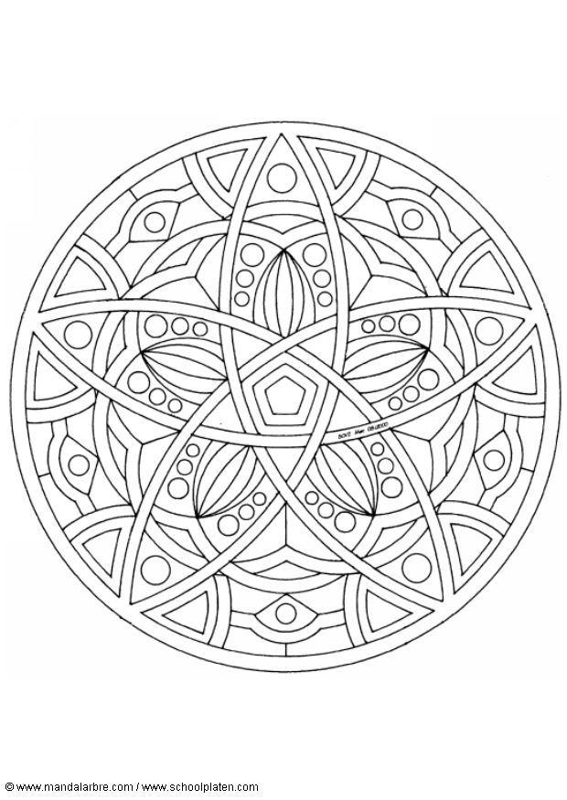 Kleurplaat mandala-1602e