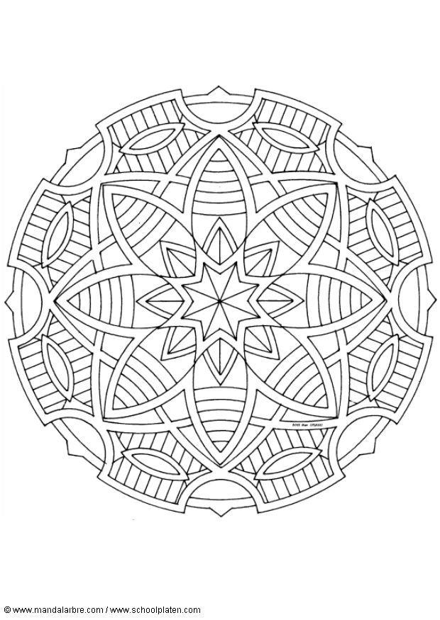 Kleurplaat mandala-1602f