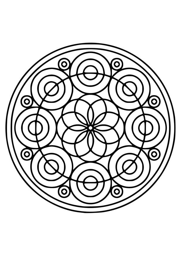 Kleurplaat mandala 21