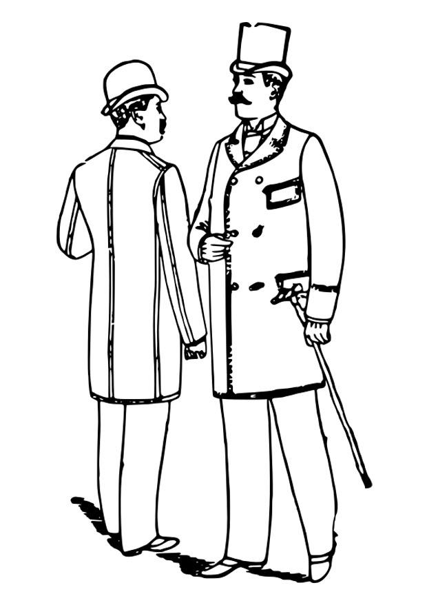 Kleurplaat mannenkledij 1892
