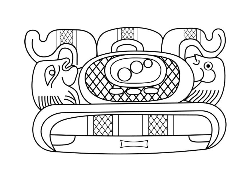 Kleurplaat maya kunst