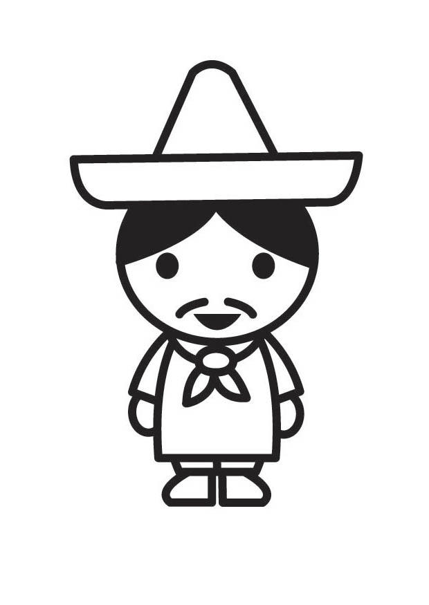 Kleurplaat mexicaan