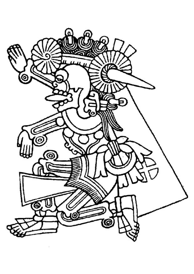 Kleurplaat mictlantecuhtli