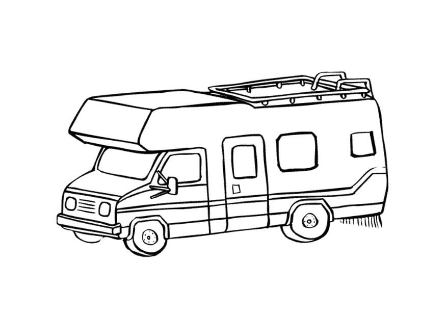 Kleurplaat mobilhome