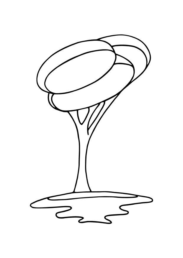 Kleurplaat moderne boom